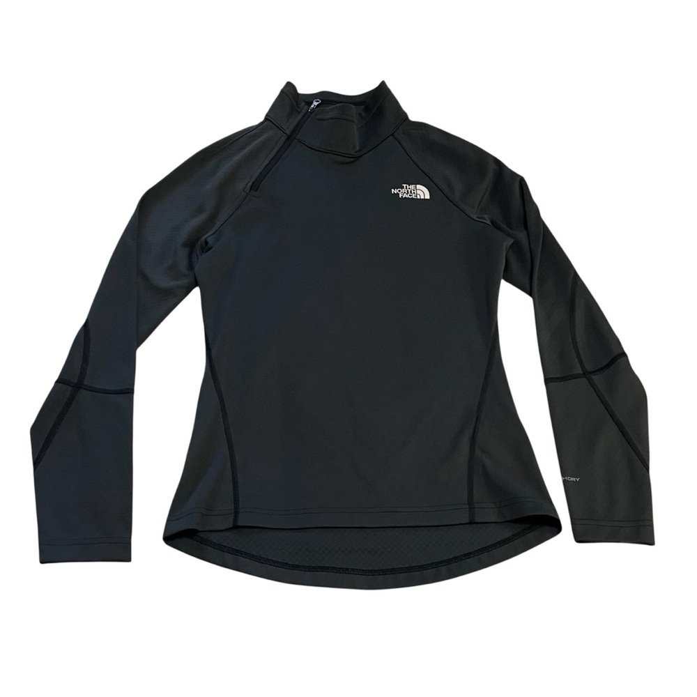The North Face Women's Dark Charcoal Long Sleeve Tee Side Zipper-Size XS
